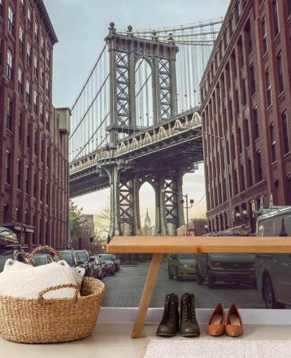 murale personalizzato di New York City chiamato Dumbo Manhattan Bridge View di Assaf Frank