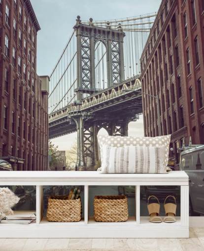 custom new york city mural called Dumbo Manhattan Bridge View by Assaf Frank