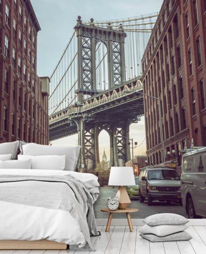 mukautettu New Yorkin seinämaalaus nimeltä Dumbo Manhattan Bridge View, kirjoittanut Assaf Frank