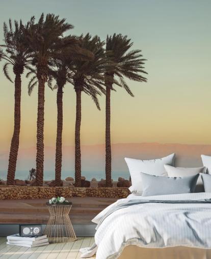 peinture murale personnalisable de plage de palmiers intitulée Palm Trees, Dead Sea par Assaf Frank