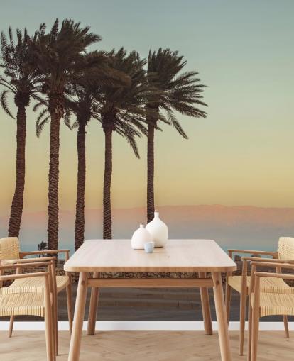customizable palm tree beach mural called Palm Trees, Dead Sea by Assaf Frank