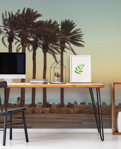 customizable palm tree beach mural called Palm Trees, Dead Sea by Assaf Frank