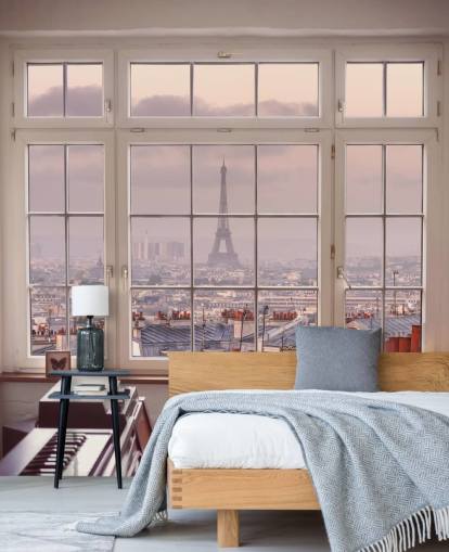 mural de janela personalizado de Paris chamado View of Eiffel Tower, de Assaf Frank, para casa, escritório ou cozinha