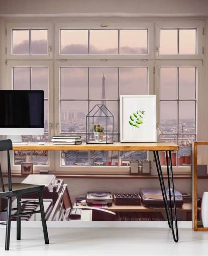 mural personalizado para ventana de París llamado Vista de la Torre Eiffel de Assaf Frank para casa, oficina o cocina