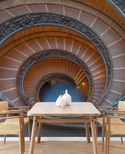Decorazione murale 3d di Roma chiamata Scala a chiocciola ai Musei Vaticani di Assaf Frank