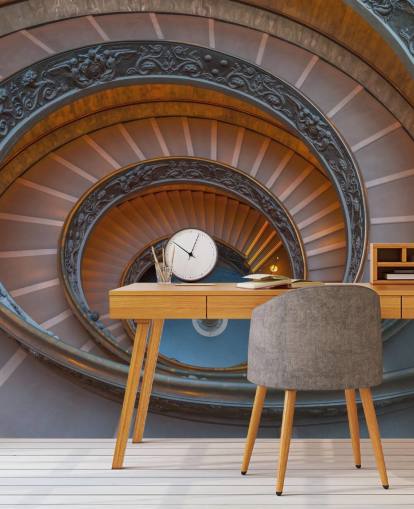 Decorazione murale 3d di Roma chiamata Scala a chiocciola ai Musei Vaticani di Assaf Frank Decorazione murale 3d di Roma chiamata Scala a chiocciola ai Musei Vaticani di Assaf Frank