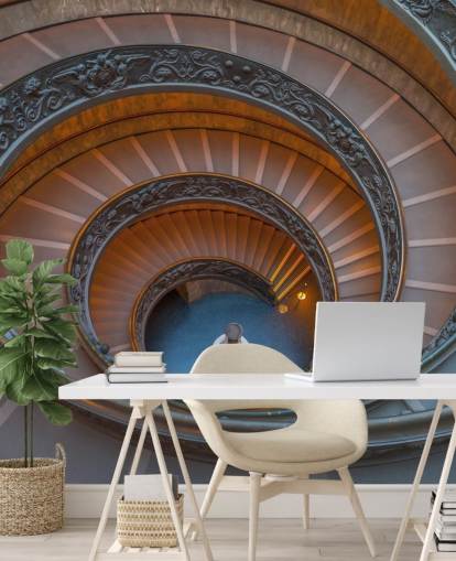 Assaf Frankin 3d Rooman seinämaalaus nimeltä Spiral Staircase Vatikaanin museossa