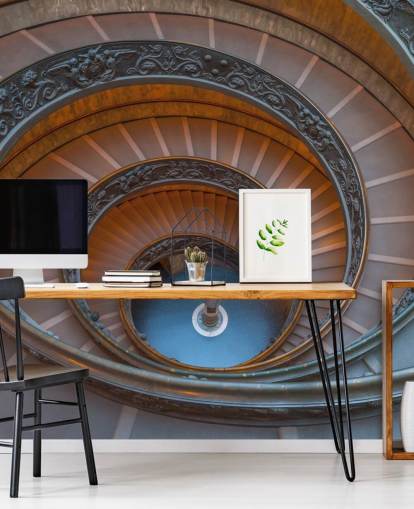 Mural de parede em Roma 3D chamado Escadaria em espiral no Museu do Vaticano, de Assaf Frank Mural de parede em Roma 3D chamado Escadaria em espiral no Museu do Vaticano, de Assaf Frank