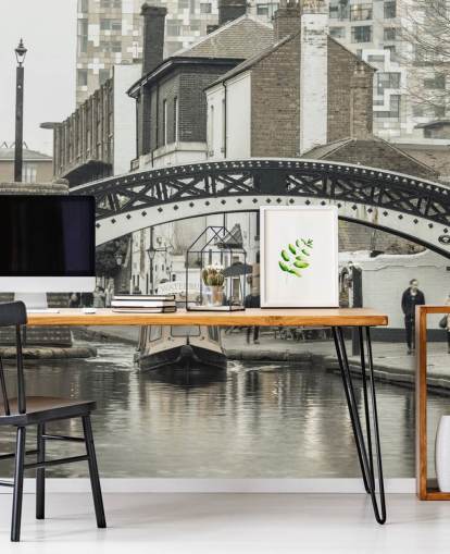 grey custom canal boat mural called Narrow Canal in Birmingham, UK by Assaf Frank grey custom canal boat mural called Narrow Canal in Birmingham, UK by Assaf Frank