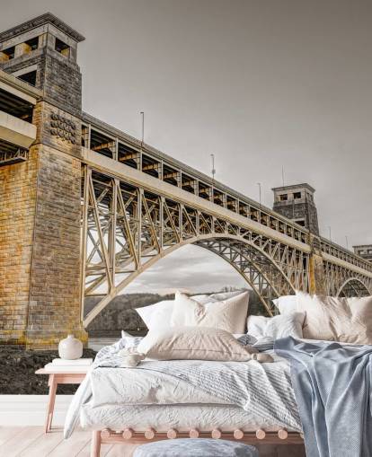 peinture murale personnalisable appelée Britannia Bridge, nord du Pays de Galles par Assaf Frank