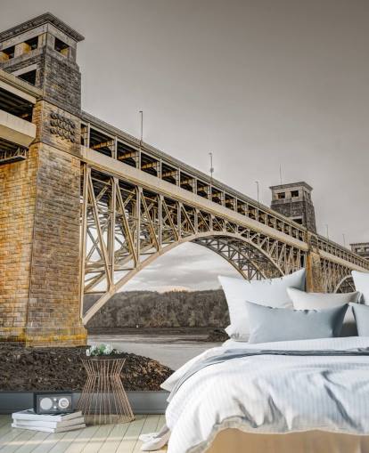 aanpasbare brugmuurschildering genaamd Britannia Bridge, Noord-Wales door Assaf Frank aanpasbare brugmuurschildering genaamd Britannia Bridge, Noord-Wales door Assaf Frank