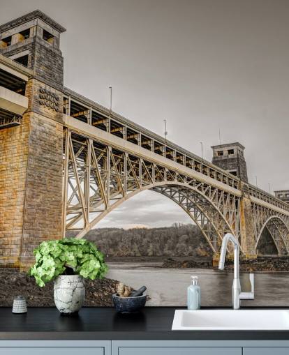 mural de puente personalizable llamado Britannia Bridge, North Wales de Assaf Frank