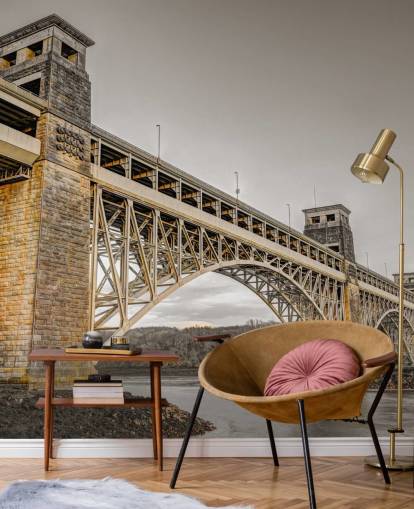murale personalizzabile chiamato Britannia Bridge, North Wales di Assaf Frank