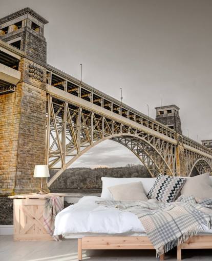 aanpasbare brugmuurschildering genaamd Britannia Bridge, Noord-Wales door Assaf Frank