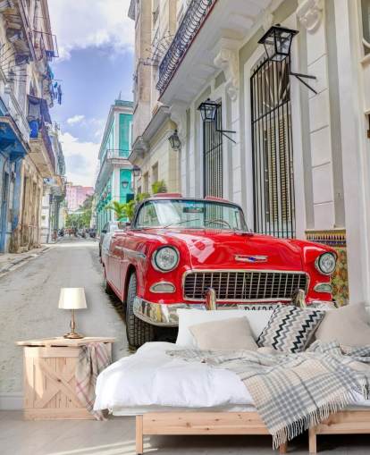 rød, hvit og blå cuba fototapet kalt Classic Car i Havana, Cuba av Assaf Frank rød, hvit og blå cuba fototapet kalt Classic Car i Havana, Cuba av Assaf Frank
