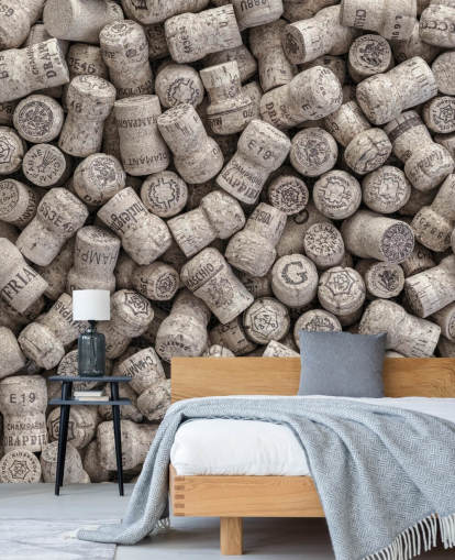 murale neutro da bar chiamato Champagne Corks per cucine, sale da pranzo e ambienti bar