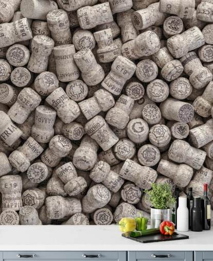 nøytralt barmaleri kalt Champagne Corks for kjøkken, spiserom og barinnstillinger nøytralt barmaleri kalt Champagne Corks for kjøkken, spiserom og barinnstillinger