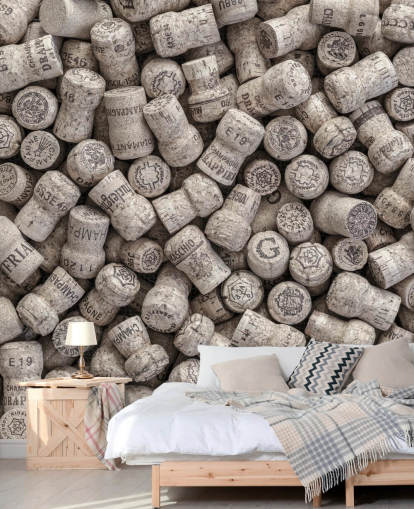 neutral bar väggmålning kallad Champagne Corks för kök, matsalar och barinställningar