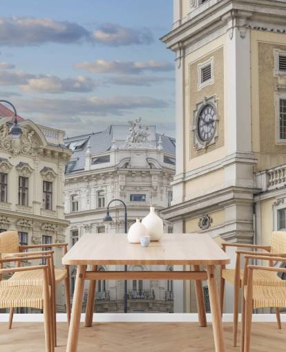 mural neutral de la fachada de un edificio llamado Edificios en Viena, Austria de Assaf Frank