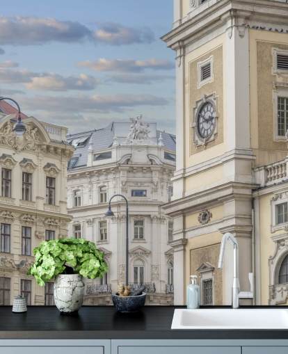 neutral building facade mural called Buildings in Vienna, Austria by Assaf Frank