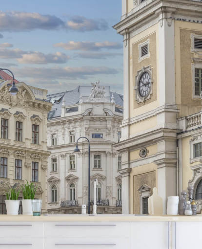 neutral building facade mural called Buildings in Vienna, Austria by Assaf Frank