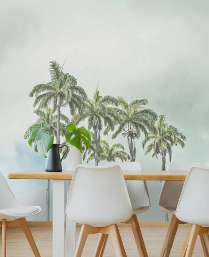 palm tree mural called Palm Trees Against Sky by Assaf Frank for tropical interiors