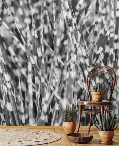 custom black and white grass mural called Zebra Grass by Assaf Frank custom black and white grass mural called Zebra Grass by Assaf Frank