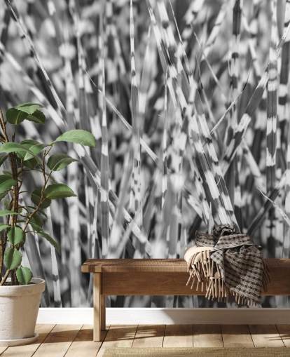 custom black and white grass mural called Zebra Grass by Assaf Frank custom black and white grass mural called Zebra Grass by Assaf Frank
