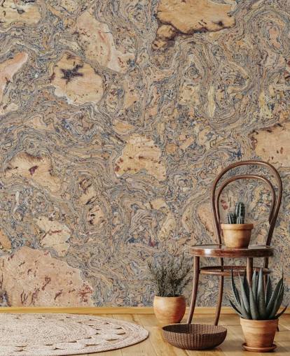 brown and blue cork effect wall mural called Cork Mat Background by Assaf Frank