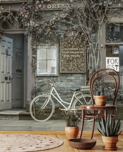 grå butiksfacadevaleri kaldet Bicycle Outside a Cafe, York af Assaf Frank