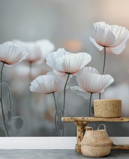 weißes Mohngemälde namens White Poppies von Assaf Frank für Schlafzimmer und Wohnzimmer weißes Mohngemälde namens White Poppies von Assaf Frank für Schlafzimmer und Wohnzimmer