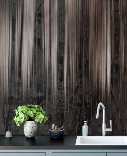 mørkt tilpassbart abstrakt veggmaleri kalt Copper Rain Streaks av Giulio Iurissevich mørkt tilpassbart abstrakt veggmaleri kalt Copper Rain Streaks av Giulio Iurissevich