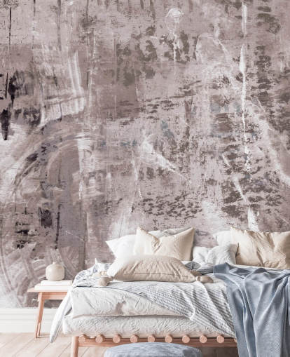 peinture murale abstraite rose appelée Dusty Palette Waves de Giulio Iurissevich pour chambres