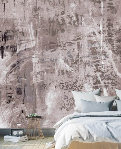 pink abstract mural called Dusty Palette Waves by Giulio Iurissevich for bedrooms