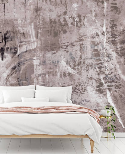 mural abstrato rosa chamado Dusty Palette Waves de Giulio Iurissevich para quartos