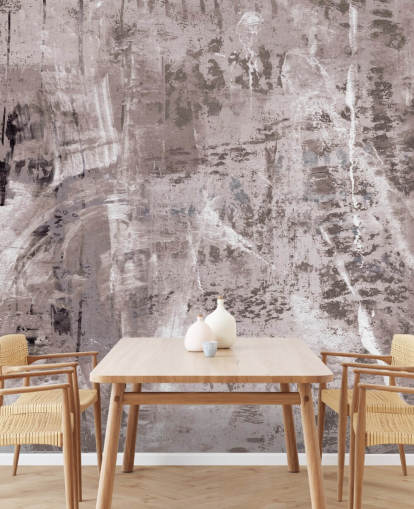 roze abstracte muurschildering genaamd Dusty Palette Waves van Giulio Iurissevich voor slaapkamers