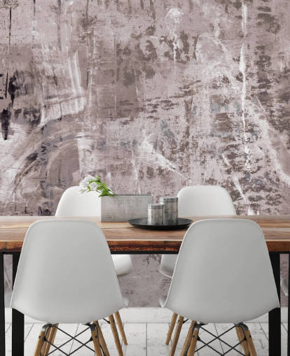 pink abstract mural called Dusty Palette Waves by Giulio Iurissevich for bedrooms