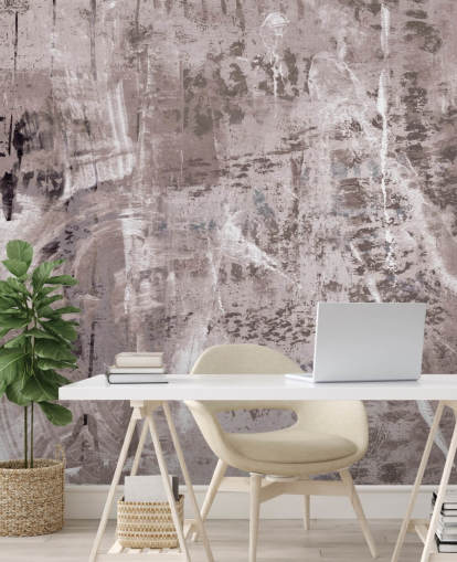 peinture murale abstraite rose appelée Dusty Palette Waves de Giulio Iurissevich pour chambres