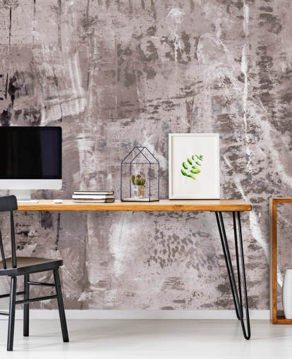 pink abstract mural called Dusty Palette Waves by Giulio Iurissevich for bedrooms