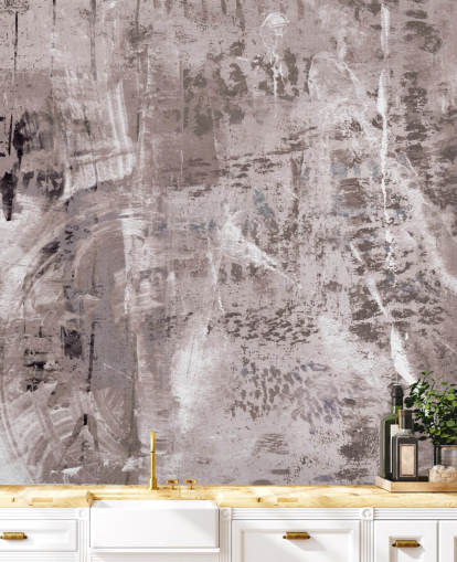 pink abstract mural called Dusty Palette Waves by Giulio Iurissevich for bedrooms