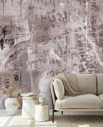 pink abstract mural called Dusty Palette Waves by Giulio Iurissevich for bedrooms