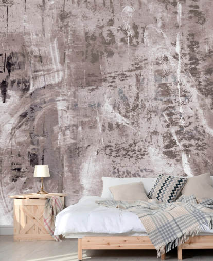 peinture murale abstraite rose appelée Dusty Palette Waves de Giulio Iurissevich pour chambres