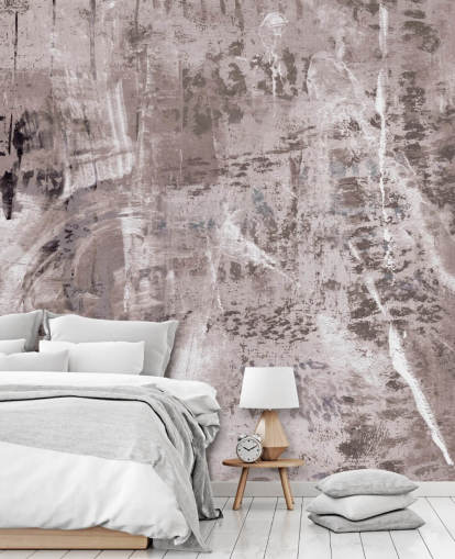 pink abstract mural called Dusty Palette Waves by Giulio Iurissevich for bedrooms