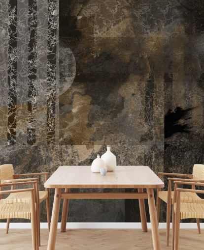 brown and gray custom industrial decor mural called Earthy Grunge Elegance by Giulio Iurissevich for modern interiors