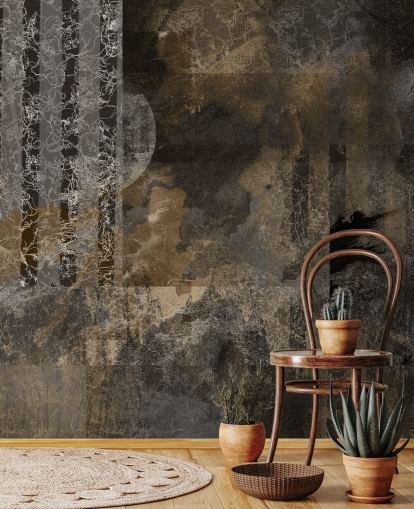 brown and grey custom industrial decor mural called Earthy Grunge Elegance by Giulio Iurissevich for modern interiors brown and grey custom industrial decor mural called Earthy Grunge Elegance by Giulio Iurissevich for modern interiors