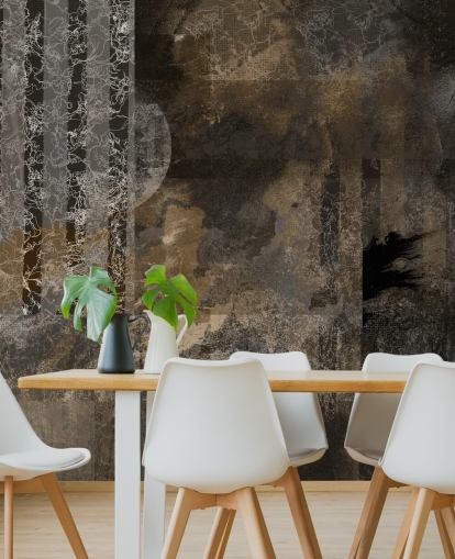 brunt og gråt brugerdefineret industrielt indretningsmaleri kaldet Earthy Grunge Elegance af Giulio Iurissevich til moderne interiør