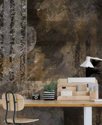 braunes und graues maßgefertigtes Industriedekor-Wandbild namens Earthy Grunge Elegance von Giulio Iurissevich für moderne Innenräume braunes und graues maßgefertigtes Industriedekor-Wandbild namens Earthy Grunge Elegance von Giulio Iurissevich für moderne Innenräume