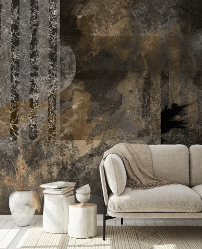 brunt og gråt brugerdefineret industrielt indretningsmaleri kaldet Earthy Grunge Elegance af Giulio Iurissevich til moderne interiør brunt og gråt brugerdefineret industrielt indretningsmaleri kaldet Earthy Grunge Elegance af Giulio Iurissevich til moderne interiør