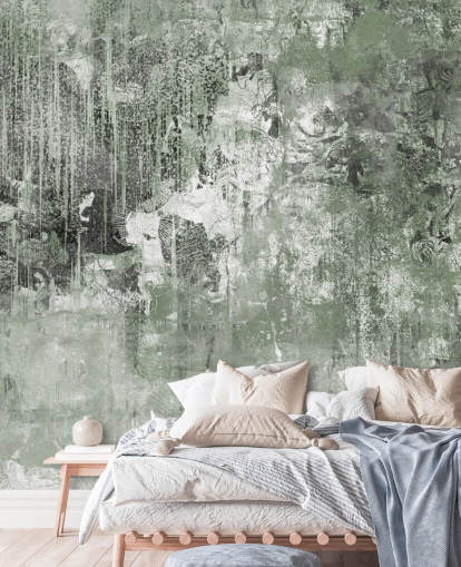 mural florestal abstrato verde chamado Emerald Forest Canvas de Giulio Iurissevich