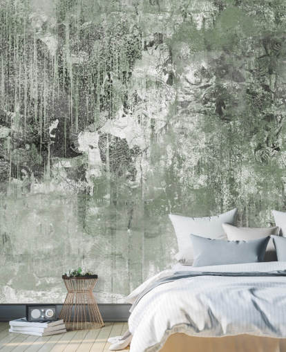 mural florestal abstrato verde chamado Emerald Forest Canvas de Giulio Iurissevich